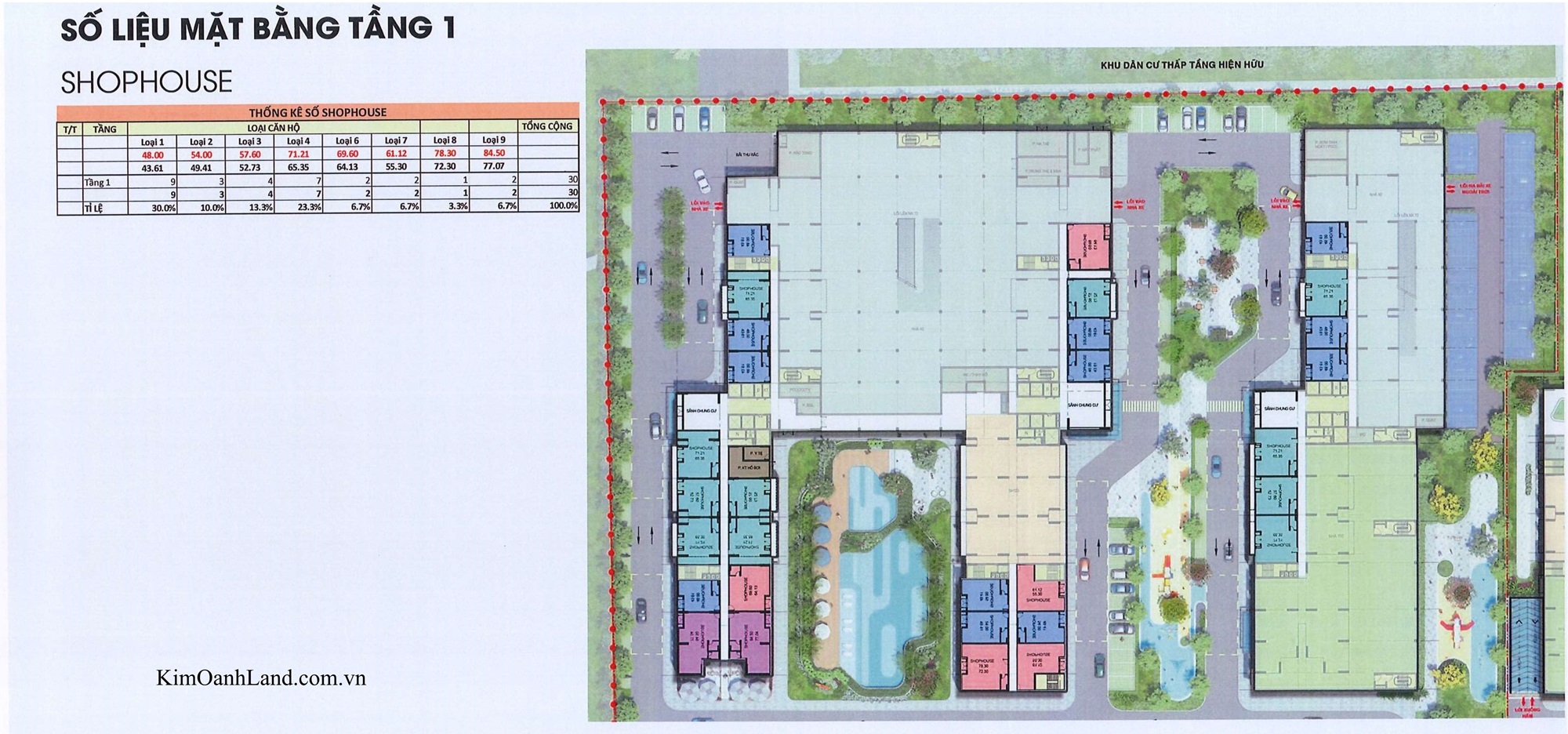 Mặt bằng chi tiết tầng 1 căn hộ K-Home Cityview