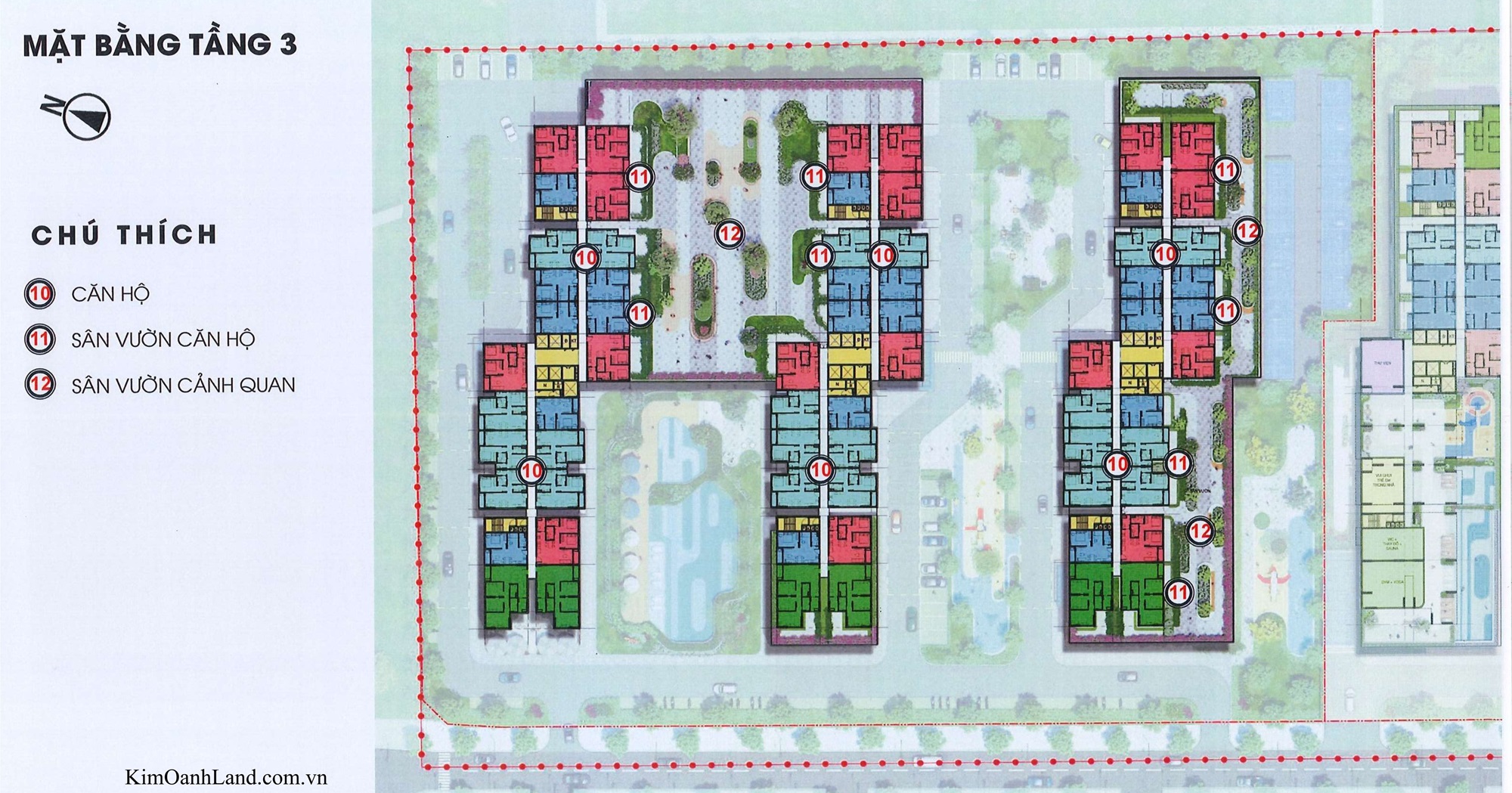 Mặt bằng chi tiết tầng 3 căn hộ K-Home Cityview