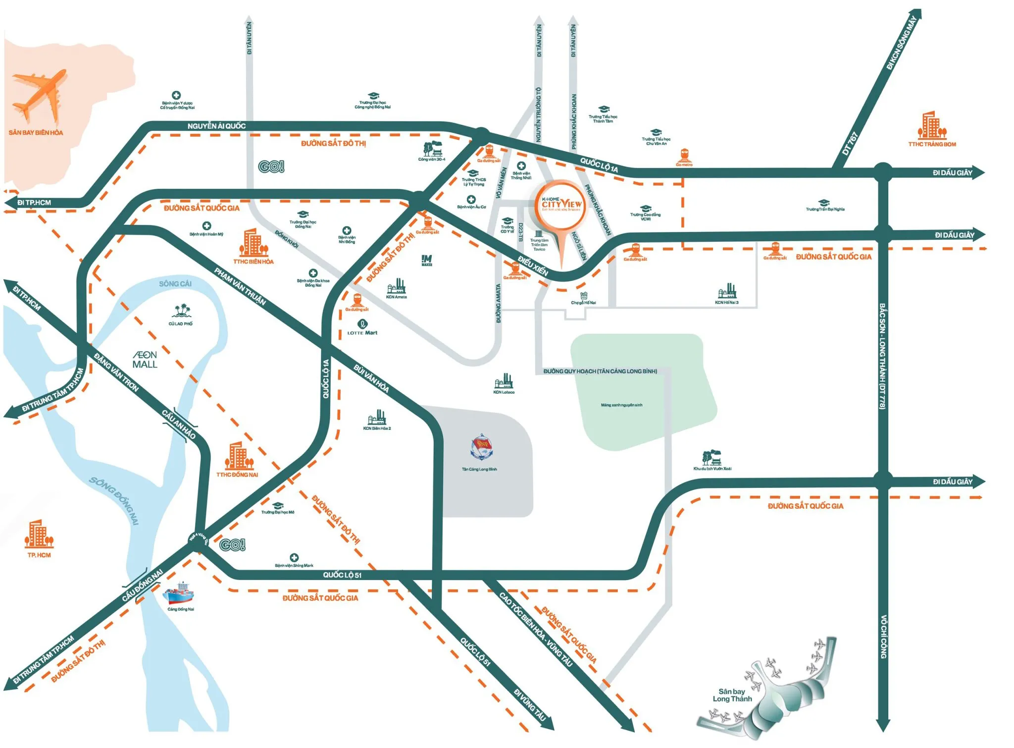 Vị trí dự án NOXH K-Home Cityview Biên Hòa